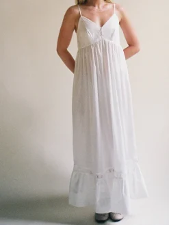Clearance Djerf Avenue Airy Poplin Midi Dress White