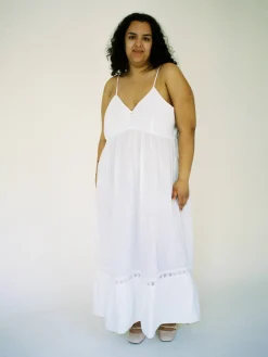 Clearance Djerf Avenue Airy Poplin Midi Dress White