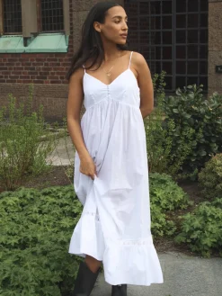 Clearance Djerf Avenue Airy Poplin Midi Dress White