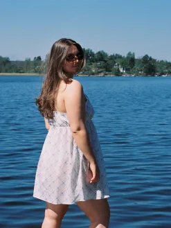 Sale Djerf Avenue Airy Poplin Mini Dress Cottage Meadow