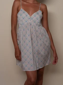 Sale Djerf Avenue Airy Poplin Mini Dress Cottage Meadow
