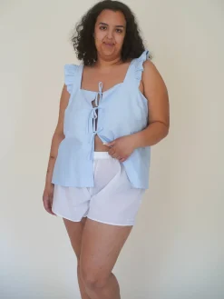 Hot Djerf Avenue Airy Poplin Mini Shorts White