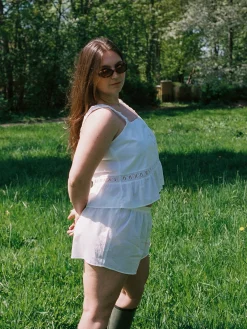 Hot Djerf Avenue Airy Poplin Mini Shorts White