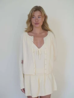 Clearance Djerf Avenue Amorini Cardigan Cream