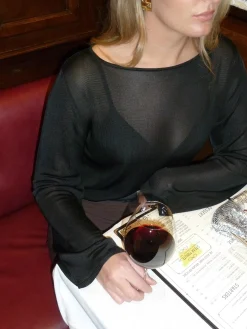 Hot Djerf Avenue Bateau Long Sleeve Top Black