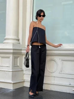New Djerf Avenue Breezy Ankle Pants Black