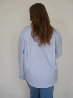Best Djerf Avenue Breezy Classic Shirt Blue stripe