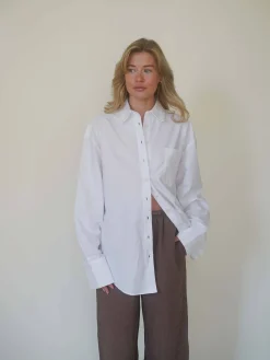 Djerf Avenue Breezy Classic Shirt White