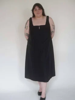 Discount Djerf Avenue Breezy Embroidered Dress Black