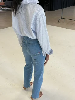 Online Djerf Avenue Breezy Shirt Blue Stripe