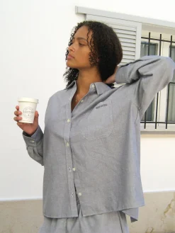 Best Djerf Avenue Breezy Shirt Grey