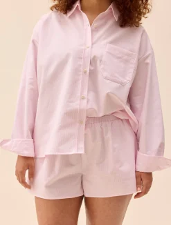 Clearance Djerf Avenue Breezy Shirt Pink Stripe