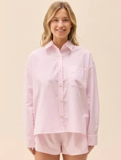Clearance Djerf Avenue Breezy Shirt Pink Stripe