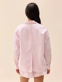Clearance Djerf Avenue Breezy Shirt Pink Stripe