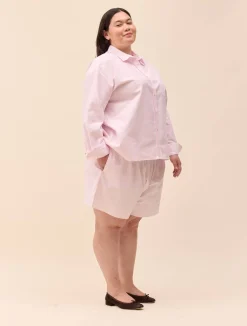 Clearance Djerf Avenue Breezy Shirt Pink Stripe