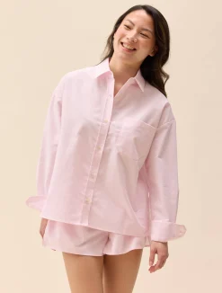 Clearance Djerf Avenue Breezy Shirt Pink Stripe
