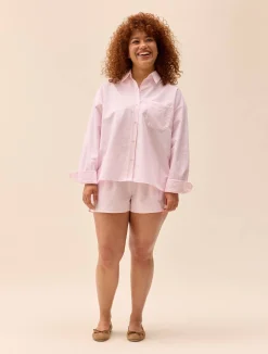 Outlet Djerf Avenue Breezy Short Shorts Pink Stripe