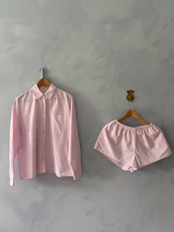 Outlet Djerf Avenue Breezy Short Shorts Pink Stripe