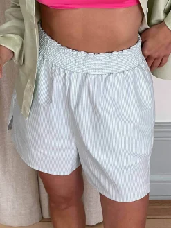 Online Djerf Avenue Breezy Shorts Green Stripe