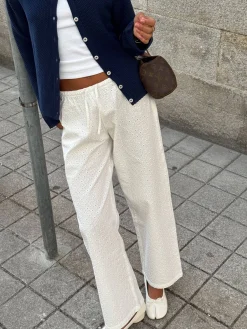 Best Djerf Avenue Broderie Pants White
