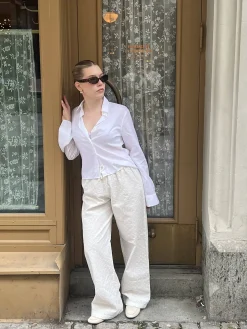 Best Djerf Avenue Broderie Pants White