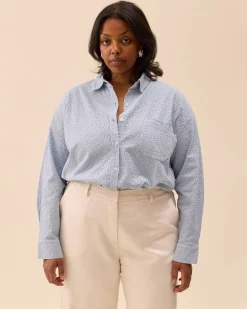 New Djerf Avenue Broderie Shirt Airy Blue