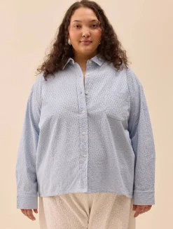 New Djerf Avenue Broderie Shirt Airy Blue