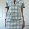 Online Djerf Avenue Brunch Blazer Blue Plaid