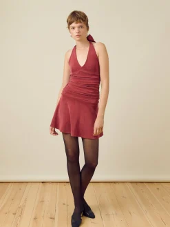 Discount Djerf Avenue Celebration Mini Dress Burgundy