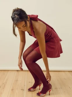 Discount Djerf Avenue Celebration Mini Dress Burgundy