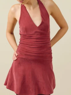 Discount Djerf Avenue Celebration Mini Dress Burgundy