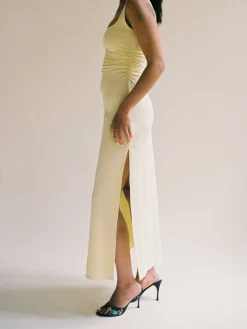 Sale Djerf Avenue Citrine Midi Slip Dress Light Yellow