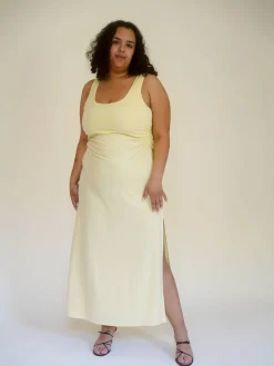 Sale Djerf Avenue Citrine Midi Slip Dress Light Yellow