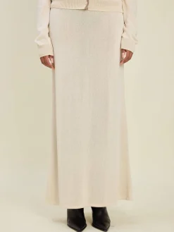 Outlet Djerf Avenue Contrast Midi Skirt Ivory