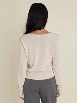 Best Djerf Avenue Contrast V-neck Cardigan Ivory