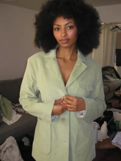 Djerf Avenue Corduroy Jacket Pistachio