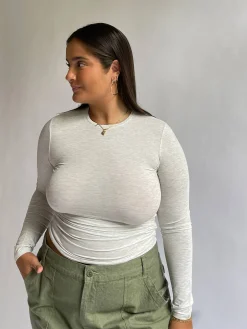 Hot Djerf Avenue Daily Long Sleeve Top Grey Melange