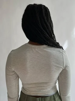 Hot Djerf Avenue Daily Long Sleeve Top Grey Melange
