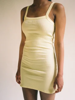 Outlet Djerf Avenue Daily Tank Dress Ribbed Baby Yellow