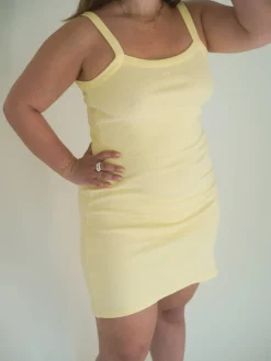 Outlet Djerf Avenue Daily Tank Dress Ribbed Baby Yellow