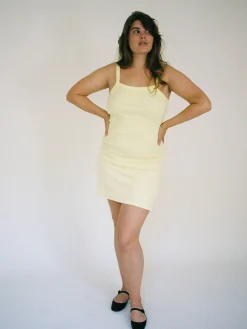 Outlet Djerf Avenue Daily Tank Dress Ribbed Baby Yellow