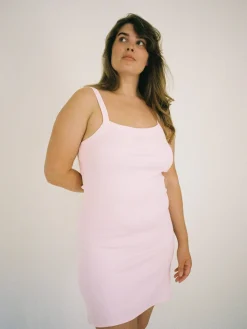 Djerf Avenue Daily Tank Dress Ribbed Baby pink