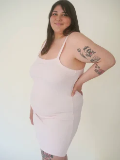 Djerf Avenue Daily Tank Dress Ribbed Baby pink