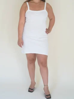Hot Djerf Avenue Daily Tank Dress Ribbed White