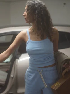 Online Djerf Avenue Daily Tank Top Ribbed Baby Blue