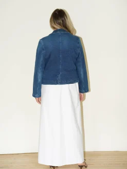 Hot Djerf Avenue Day-to-day Denim Blazer Dark Blue