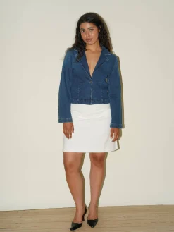 Hot Djerf Avenue Day-to-day Denim Blazer Dark Blue