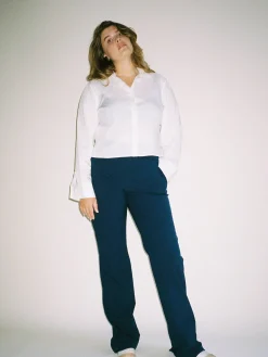 Best Djerf Avenue Day-to-day Pants Deep Blue - Tall
