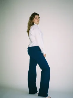 Best Djerf Avenue Day-to-day Pants Deep Blue - Tall