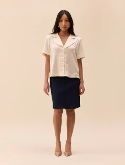 Best Djerf Avenue Denim A-line Skirt Midnight Blue